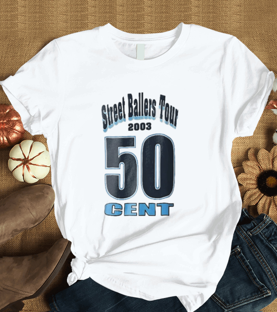 Street Ballers Tour 2003 50 Cent Jersey Number Blue T-Shirt