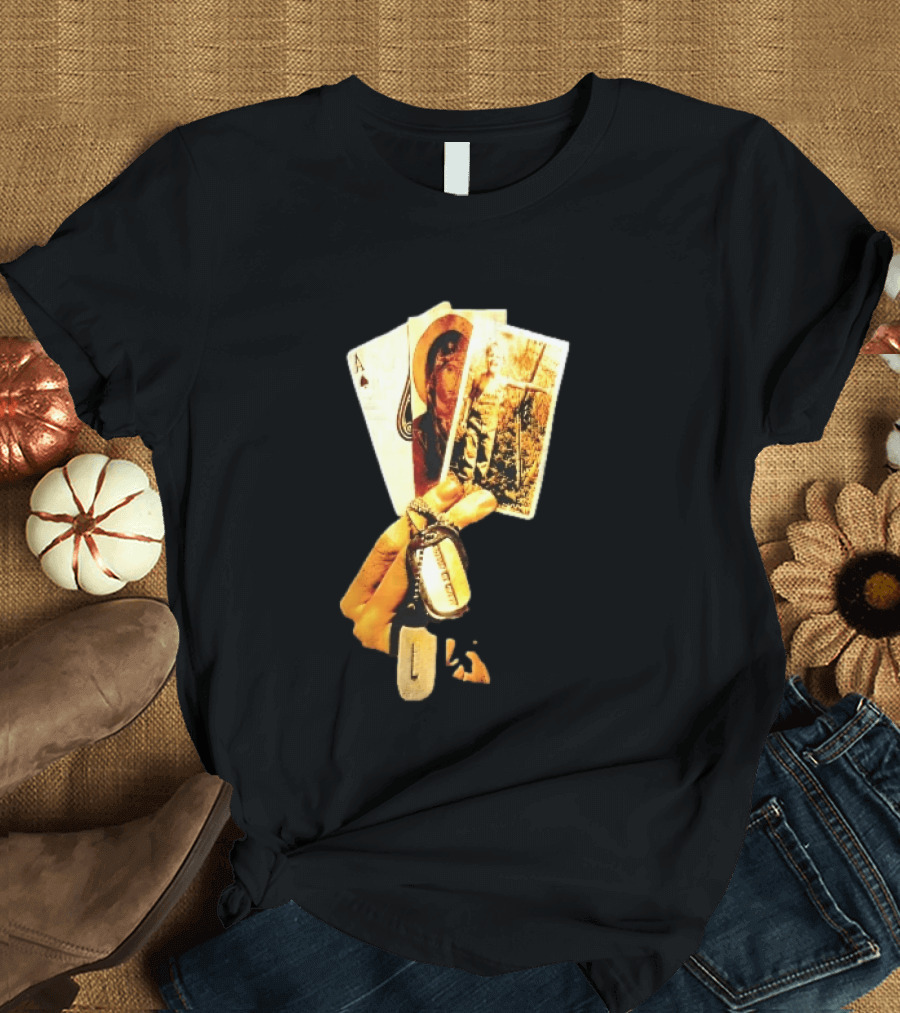 Ace Of Spades Virgin Mary Soldier Photograph Dog Tags T-Shirt