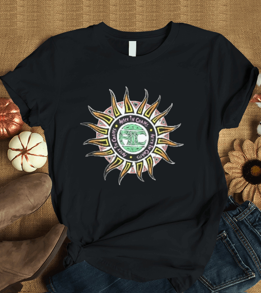 Alice In Chains Sun Icon With Band Name T-Shirt