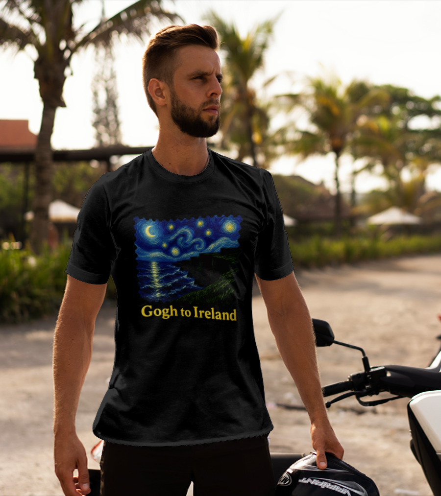Van Gogh Starry Night Cliffs Overlook Gogh To Ireland T-Shirt