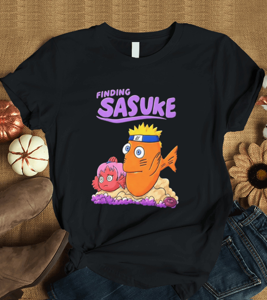 Finding Sasuke With Naruto And Nemo Crossover Adventure T-Shirt