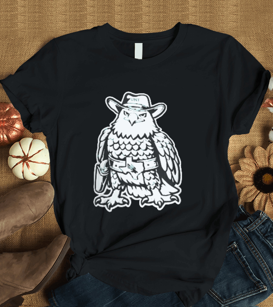 UNT Cowboy Hat Eagle Texas Belt Buckle Sheriff T-Shirt