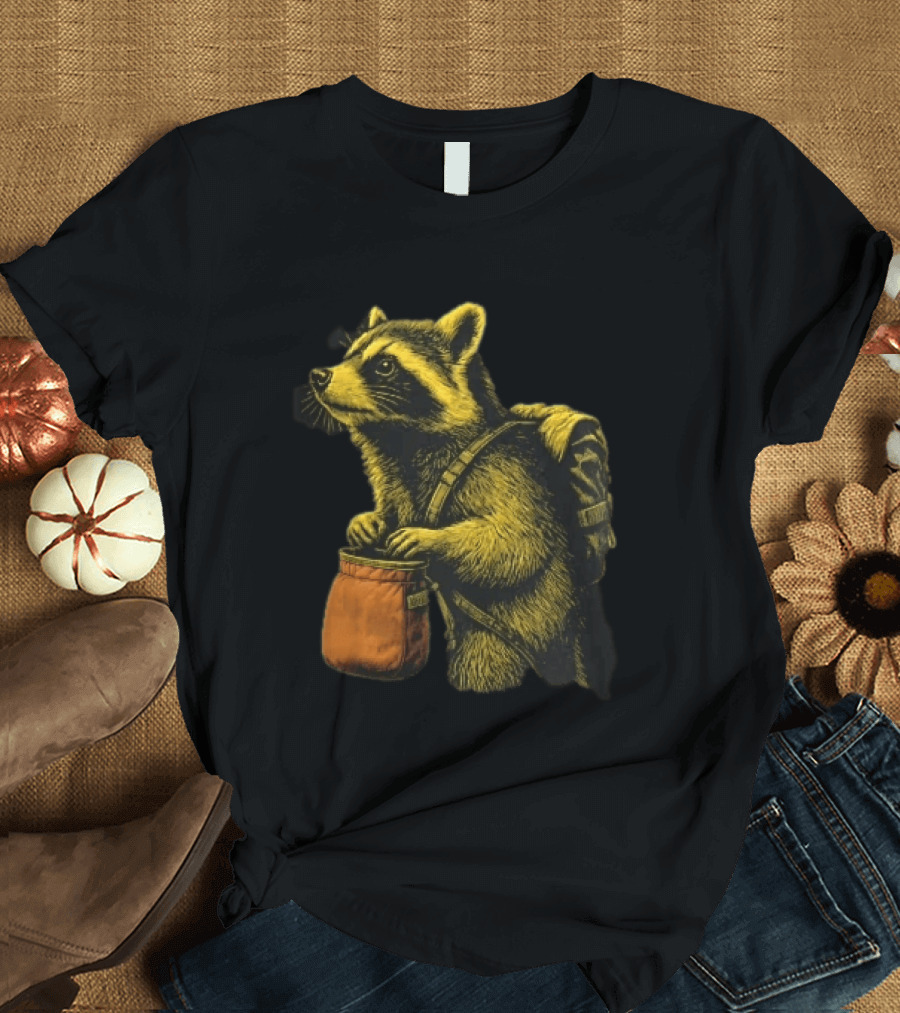 Raccoon Adventure Backpacking Chalk Bag Wildlife T-Shirt