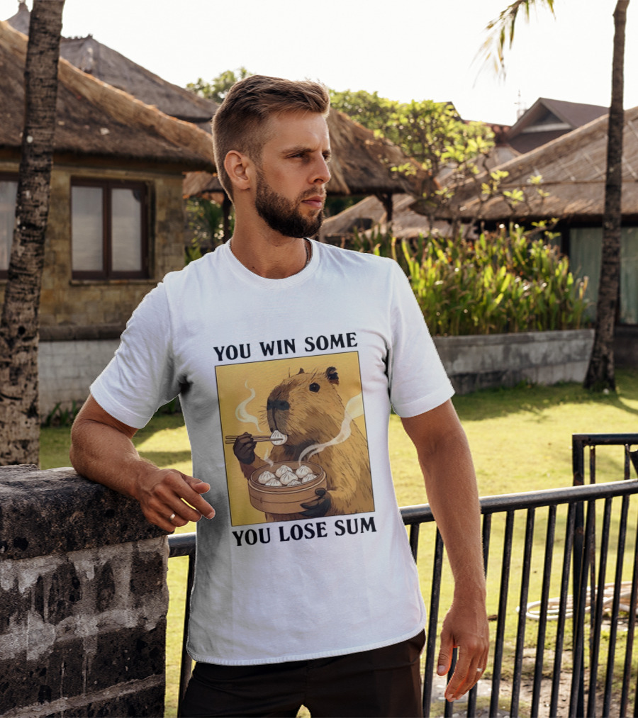 Capybara Eating Dim Sum You Win Some You Lose Sum T-Shirt