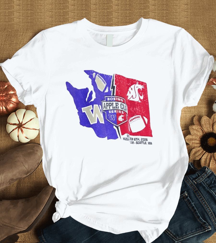 Boeing Apple Cup Series Washington Huskies Vs Cougars Sept 6th 2026 Seattle WA T-Shirt