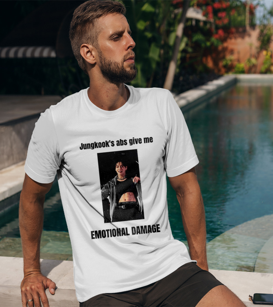 Jungkook's Abs Give Me Emotional Damage Fandom Trend T-Shirt