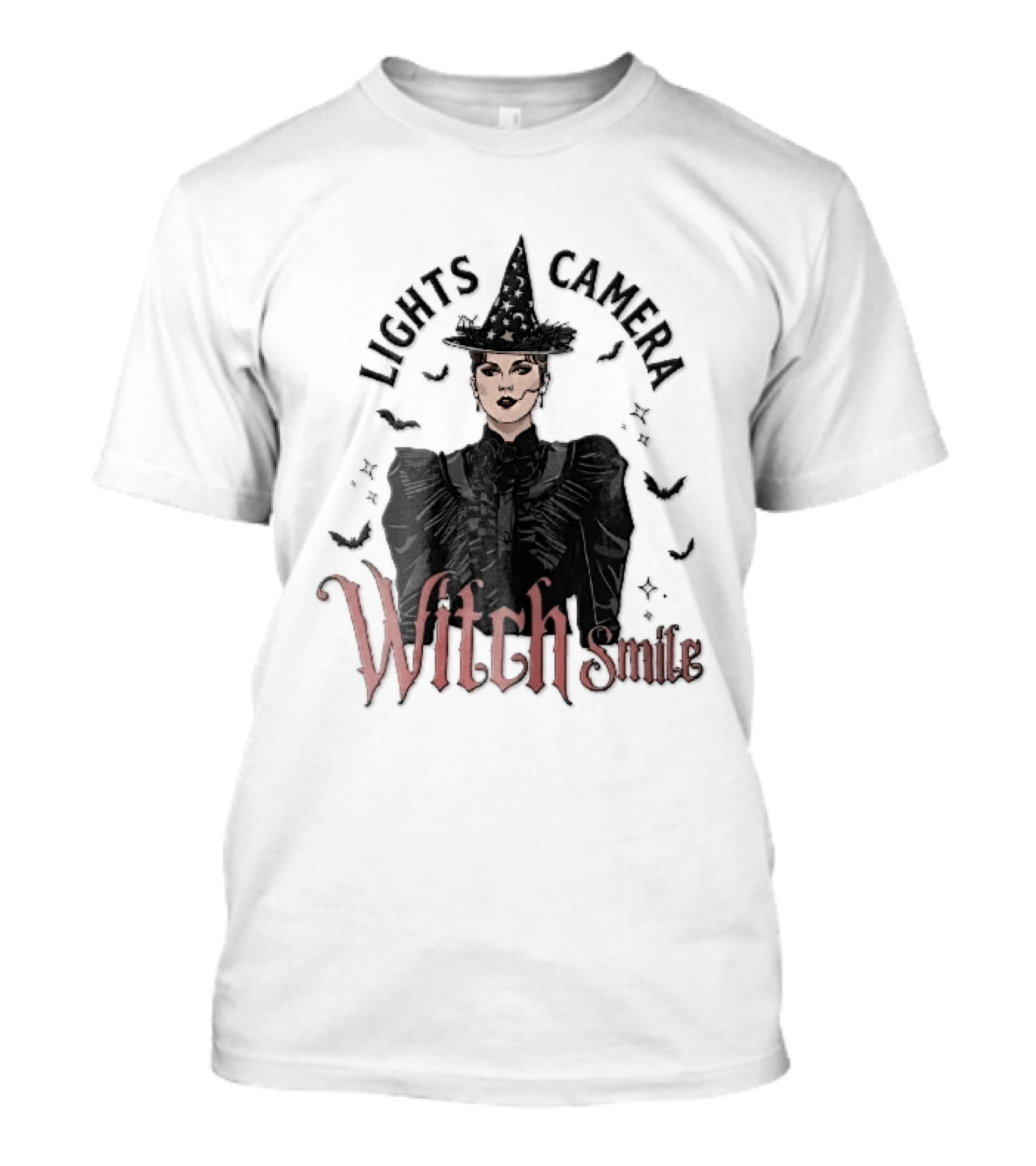 Lights Camera Witch Smile Horror Movie Halloween Magic T-Shirt