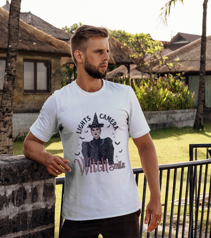 Lights Camera Witch Smile Horror Movie Halloween Magic T-Shirt