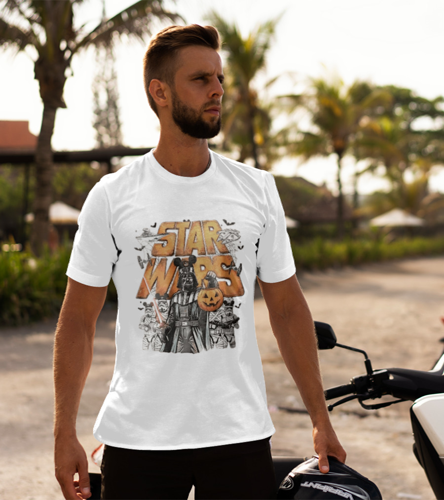 Star Wars Darth Vader Mickey Ears Stormtroopers Halloween Pumpkin T-Shirt