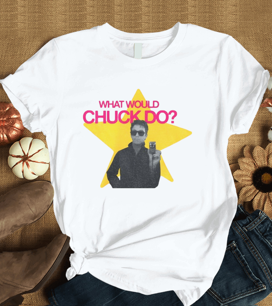 Chuck Timely And The Hourglass 90s Baby What Would Chuck Do Starburst T-Shirt