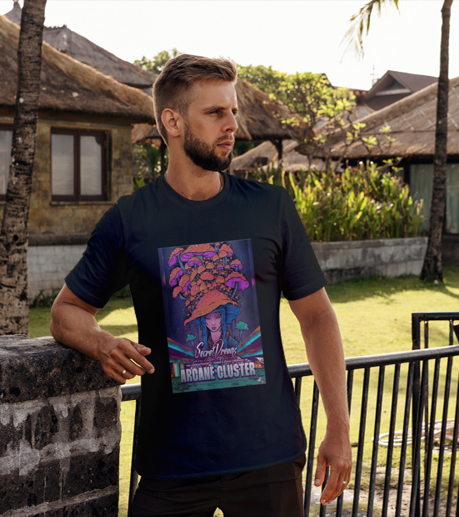 Arcane Cluster Secret Dreams Music Arts Festival 2026 Cardinal Center Marengo Ohio Psychedelic Mushroom T-Shirt