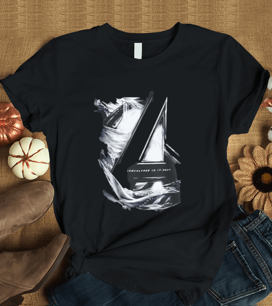 Avengers Apocalypse 12.17.2027 Tower Monochrome T-Shirt