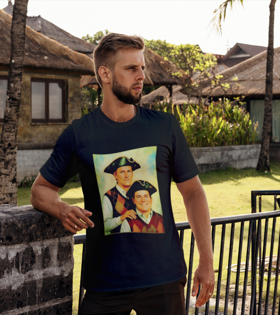 Bill Belichick Tom Brady New England Patriots Colonial Style Historical T-Shirt