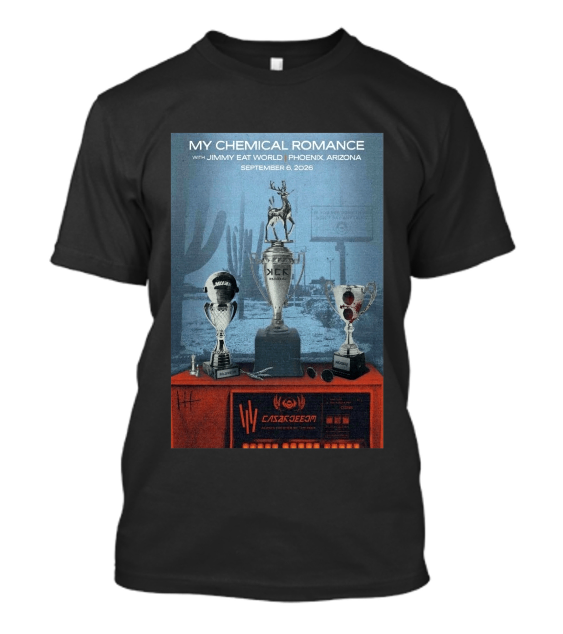 My Chemical Romance With Jimmy Eat World Phoenix Arizona September 6 2026 Trophy T-Shirt