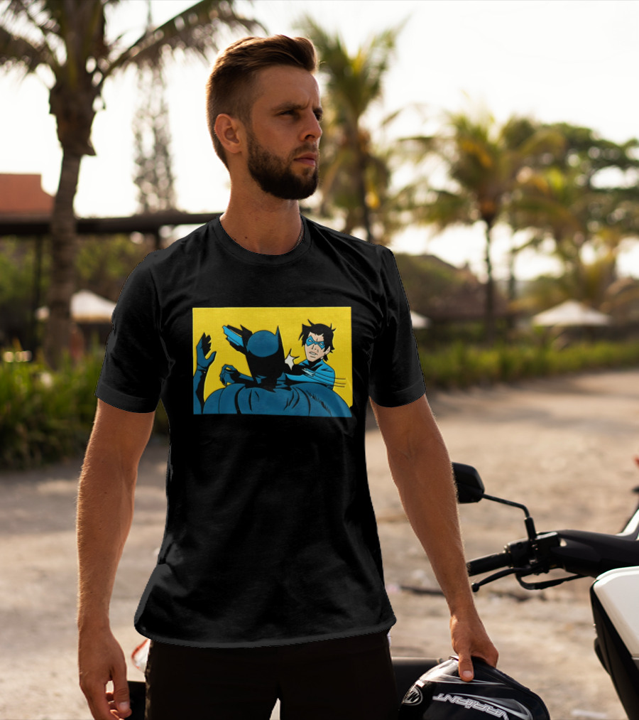 Nightwing Slapping Batman Meme Comic Panel Yellow T-Shirt