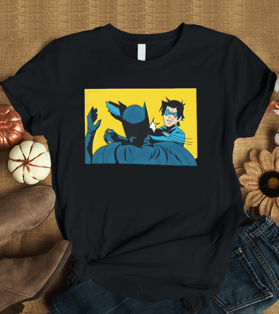 Nightwing Slapping Batman Meme Comic Panel Yellow T-Shirt
