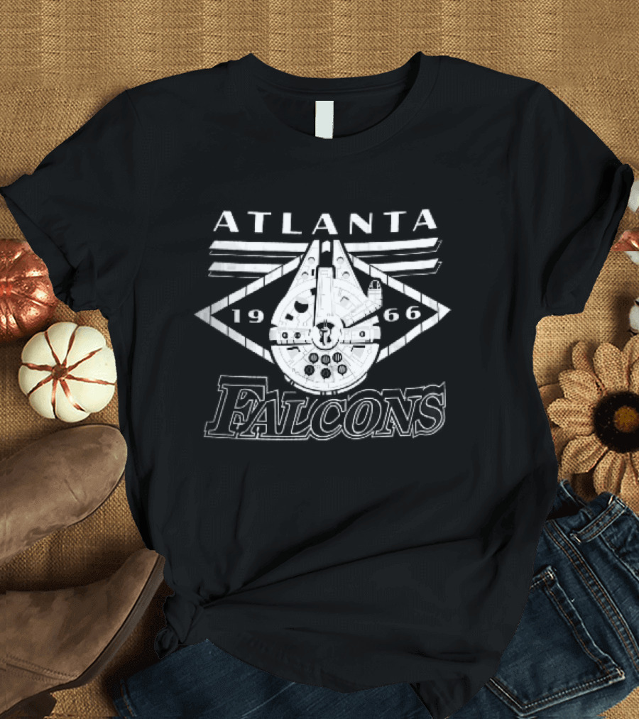 Atlanta Falcons 1966 Star Wars Millennium Falcon Diamond Frame T-Shirt