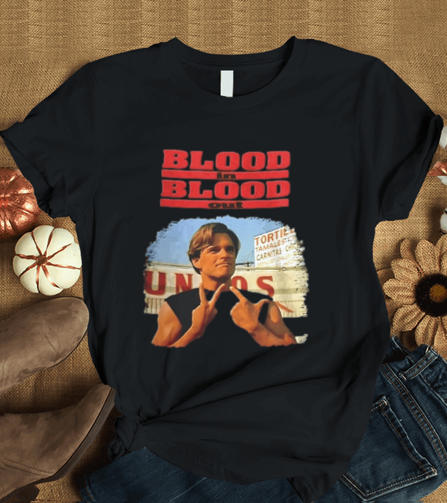 Blood In Blood Out Hand Gesture Tortillas Tamales Carnitas Image T-Shirt
