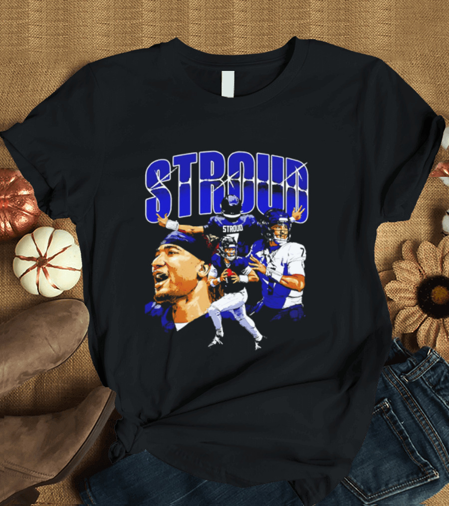 C.J. Stroud Houston Collage Football Quarterback Action And Energy T-Shirt