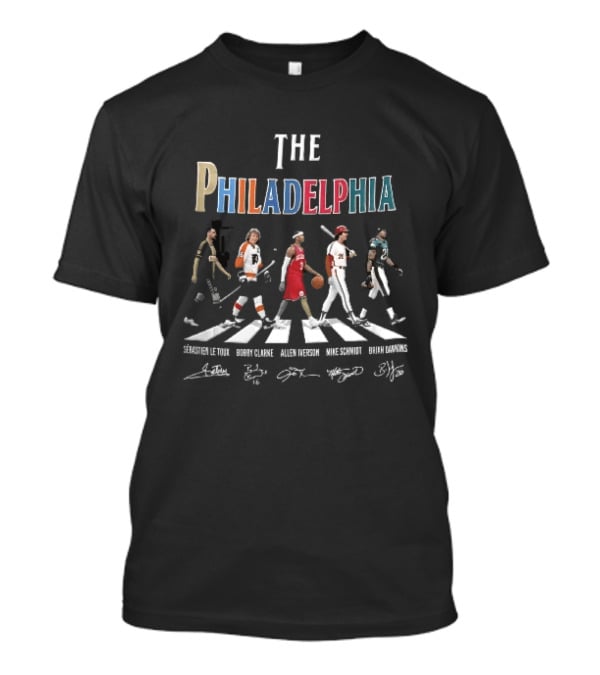 The Philadelphia Athletes Le Toux Clarke Allen Schmidt McNabb Crosswalk Signatures T-Shirt