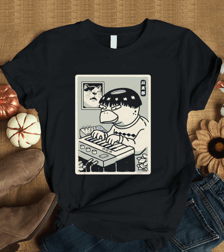 Yokai Synths Kappa Playing Keyboard Japanese Monster T-Shirt