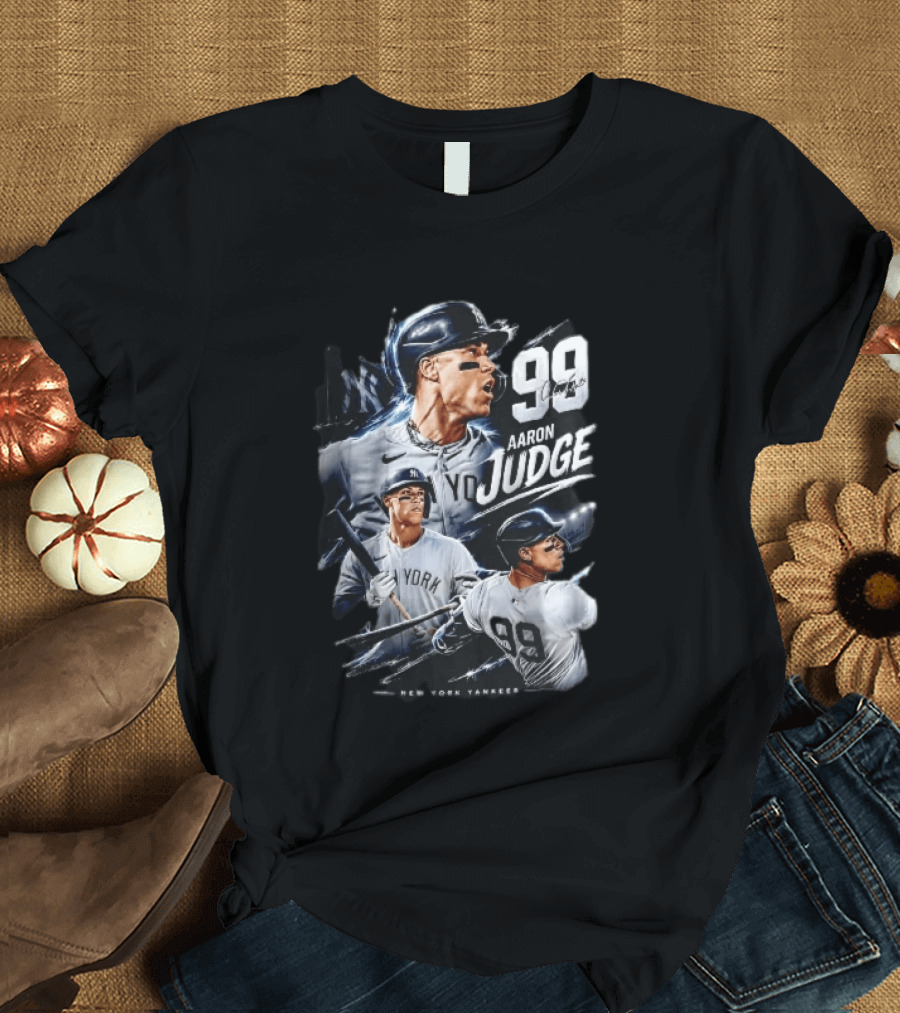 New York Yankees Aaron Judge 99 Three Batting Action Poses T-Shirt