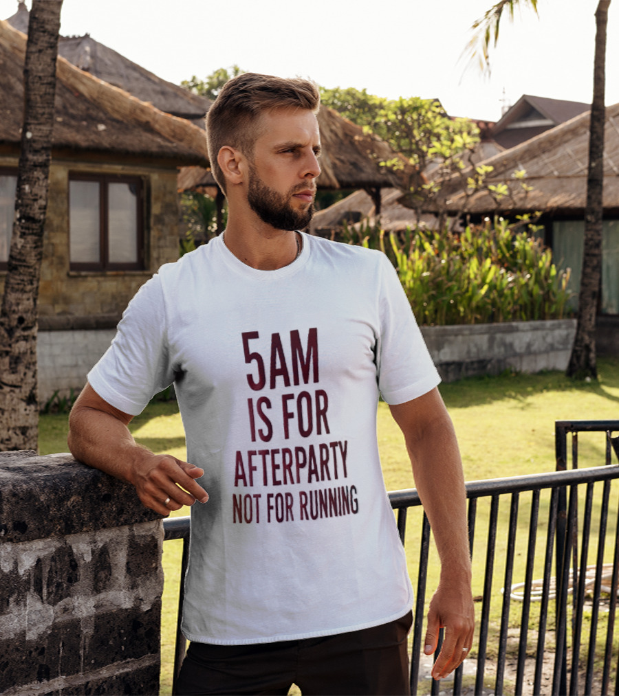 5am Is For Afterparty Not For Running Red Condensed Block T-Shirt