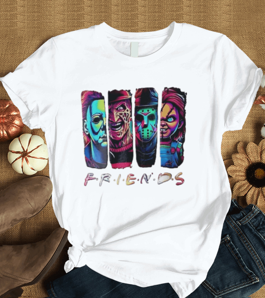 Friends Horror Michael Freddy Jason Chucky Multicolored T-Shirt