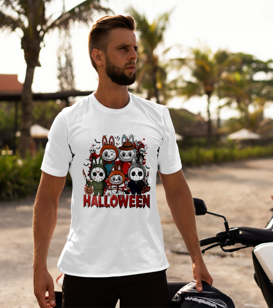 Halloween Cartoon Bunny Horror Characters Costumes Scary Masks T-Shirt