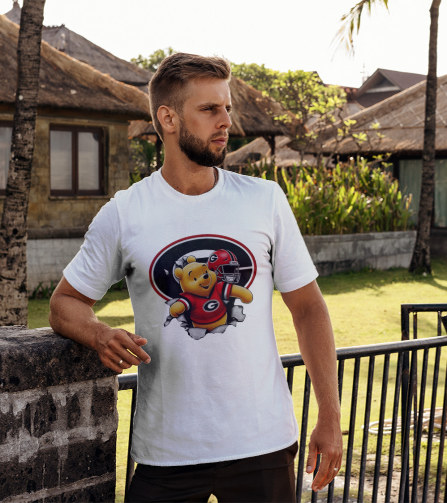 Winnie The Pooh Georgia Bulldogs Football Fan Gear T-Shirt