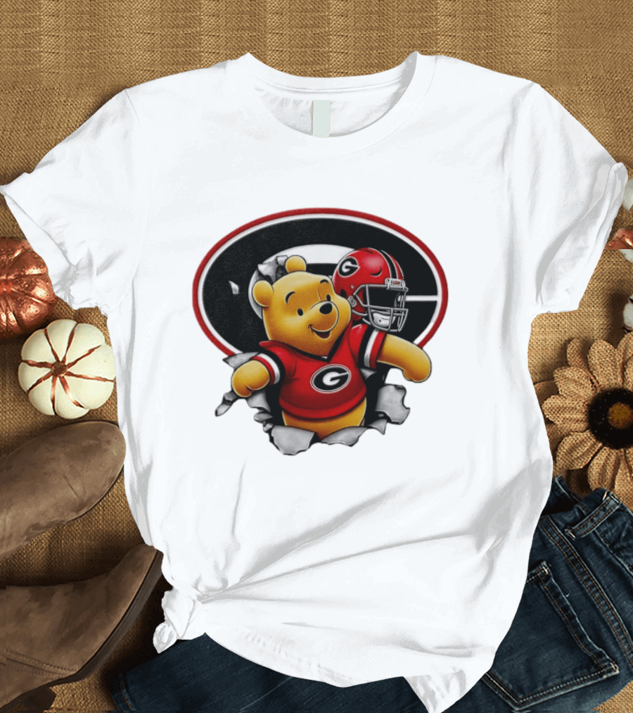 Winnie The Pooh Georgia Bulldogs Football Fan Gear T-Shirt