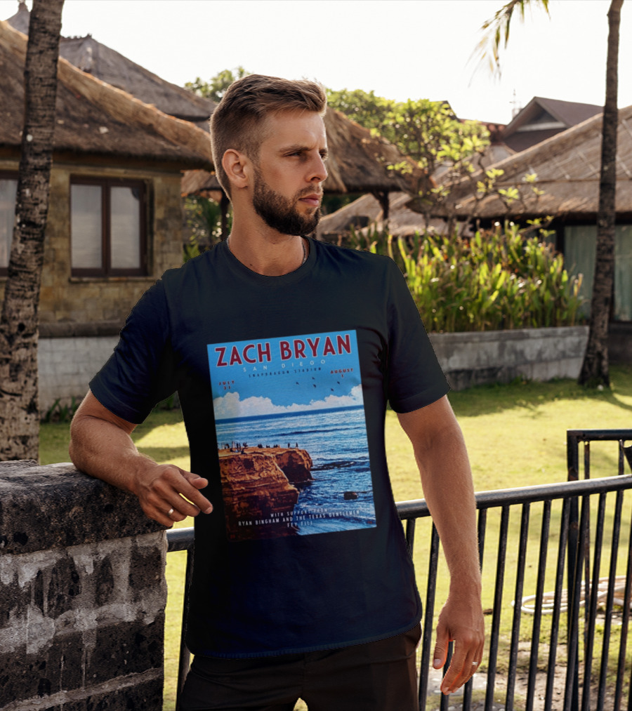 Zach Bryan San Diego Snapdragon Stadium July 31 August 1 With Support From Ryan Bingham The Texas Gentlemen Feu Fei T-Shirt