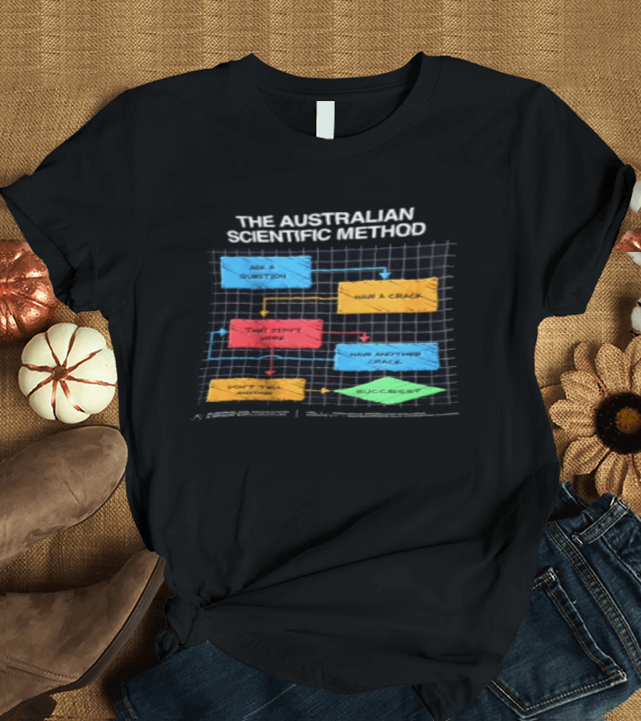 The Australian Scientific Method Ask A Question Have A Crack Try Again Success T-Shirt