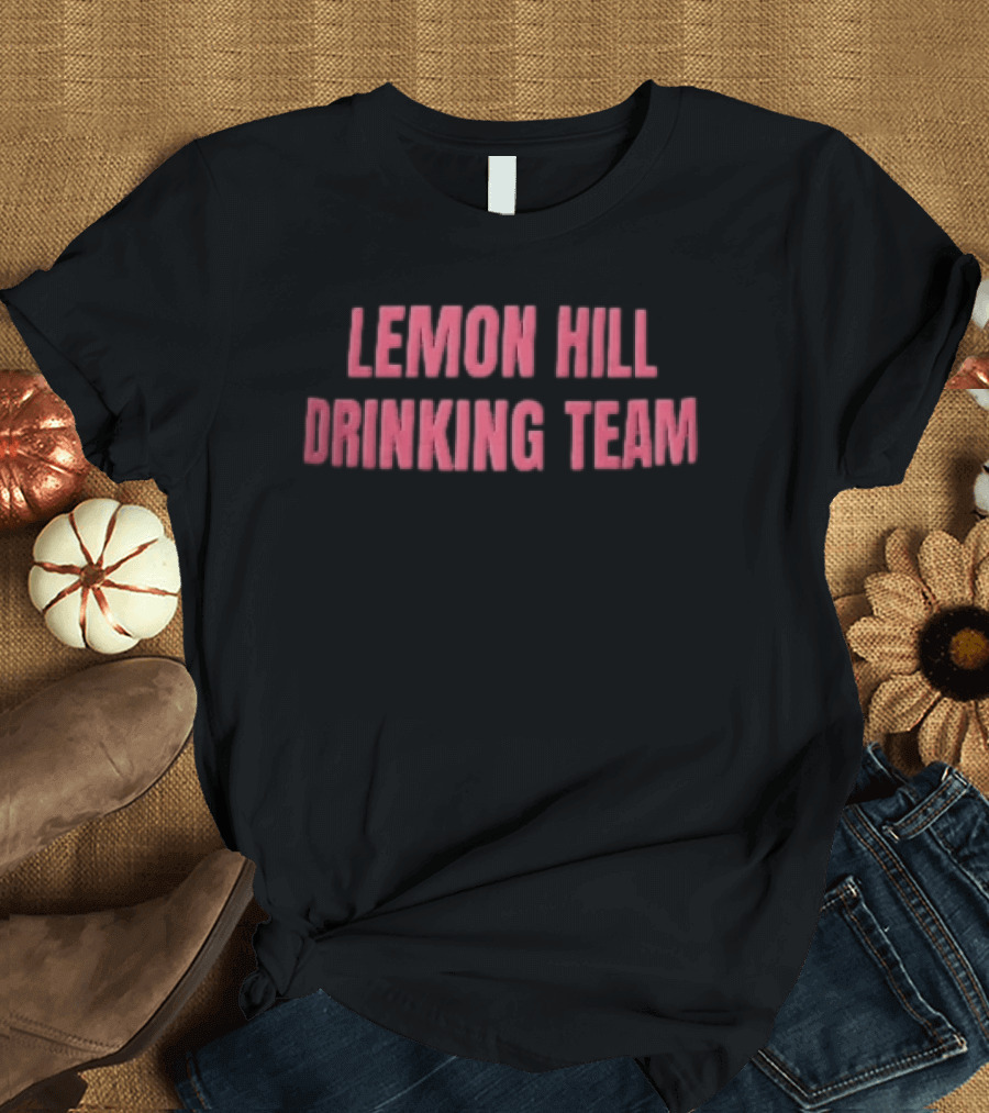 Lemon Hill Drinking Team Red Arched Block Lettering T-Shirt