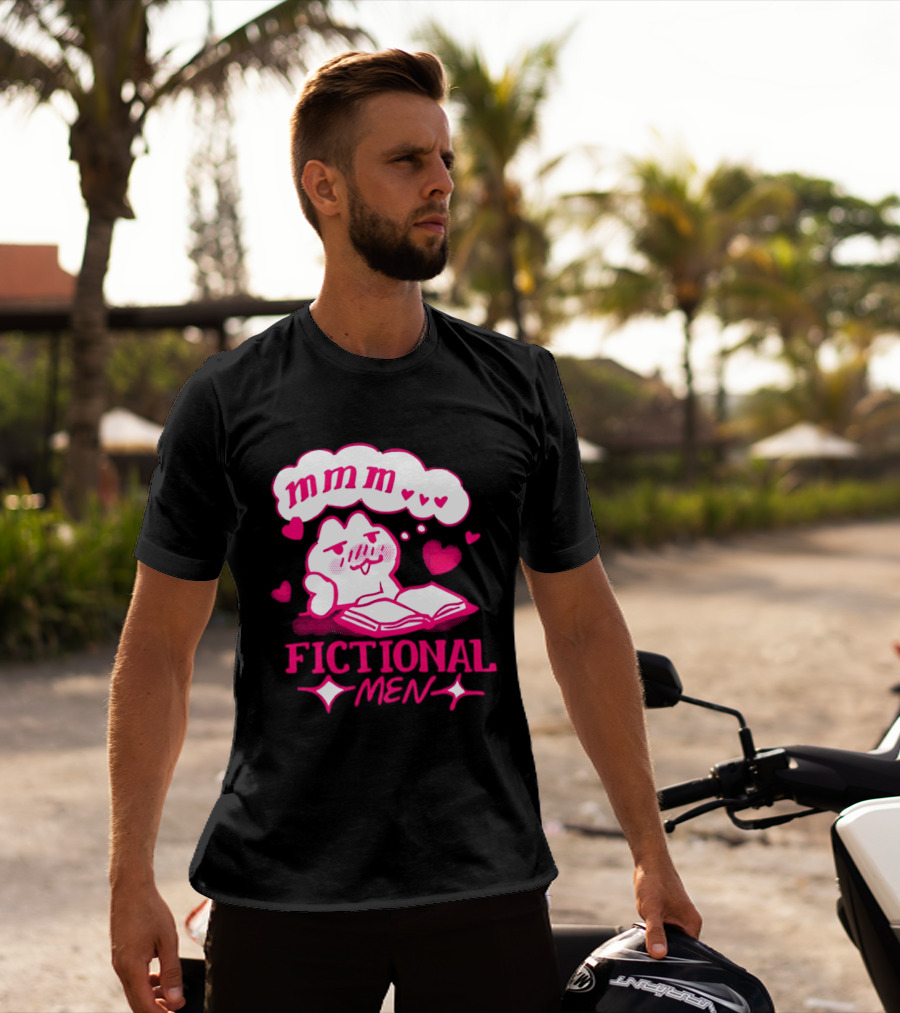 Fictional Men Mmm Hearts Cute Cartoon Reading T-Shirt
