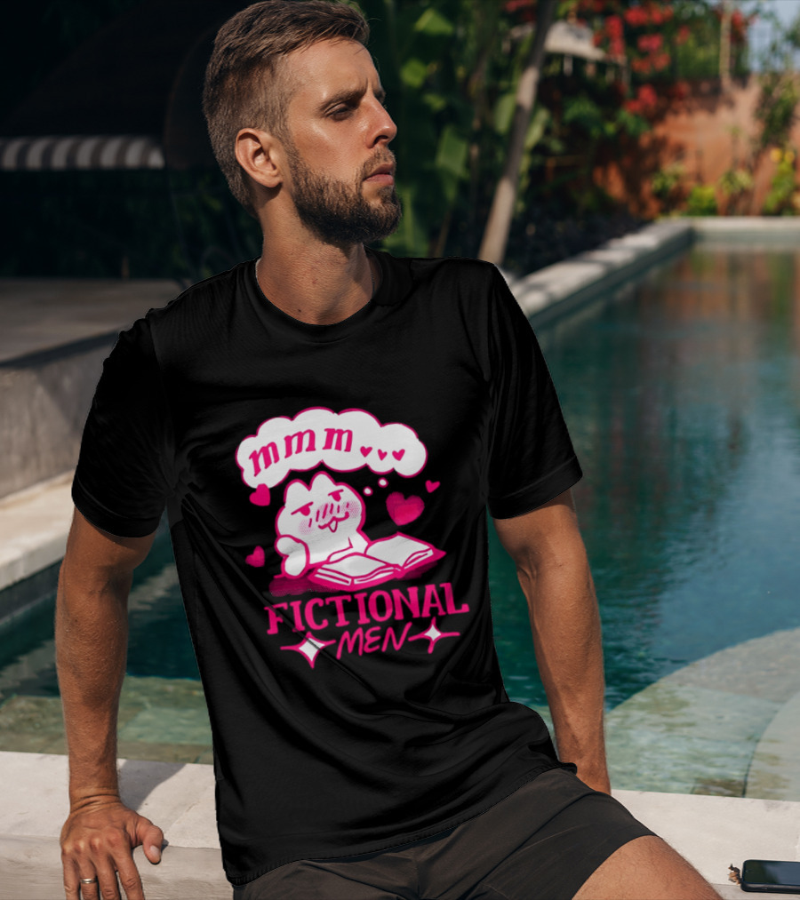 Fictional Men Mmm Hearts Cute Cartoon Reading T-Shirt