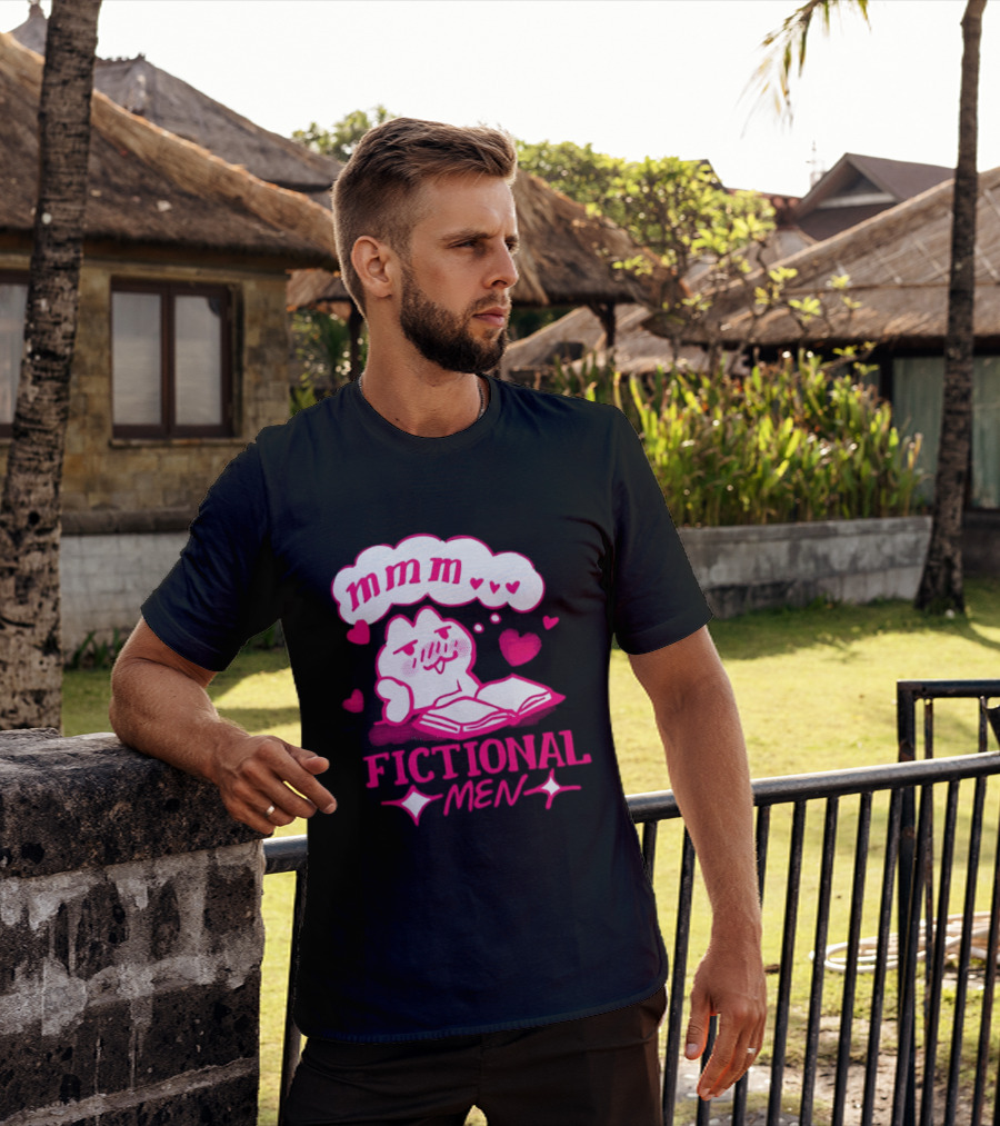 Fictional Men Mmm Hearts Cute Cartoon Reading T-Shirt