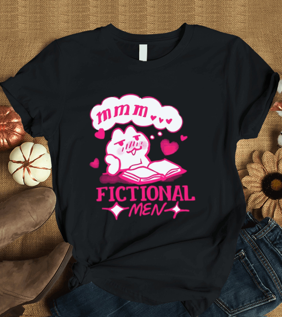 Fictional Men Mmm Hearts Cute Cartoon Reading T-Shirt