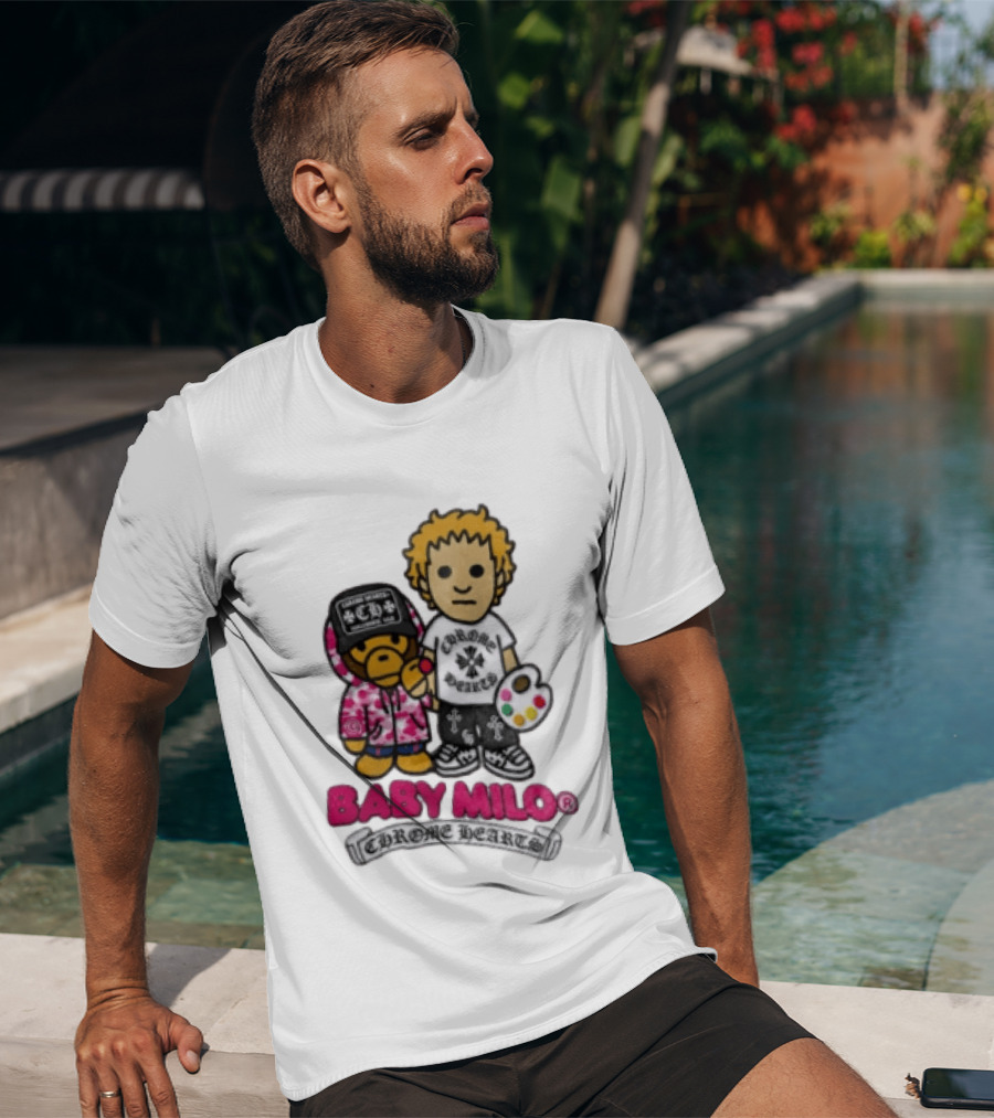 Baby Milo Chrome Hearts Collaboration Graphic Characters T-Shirt