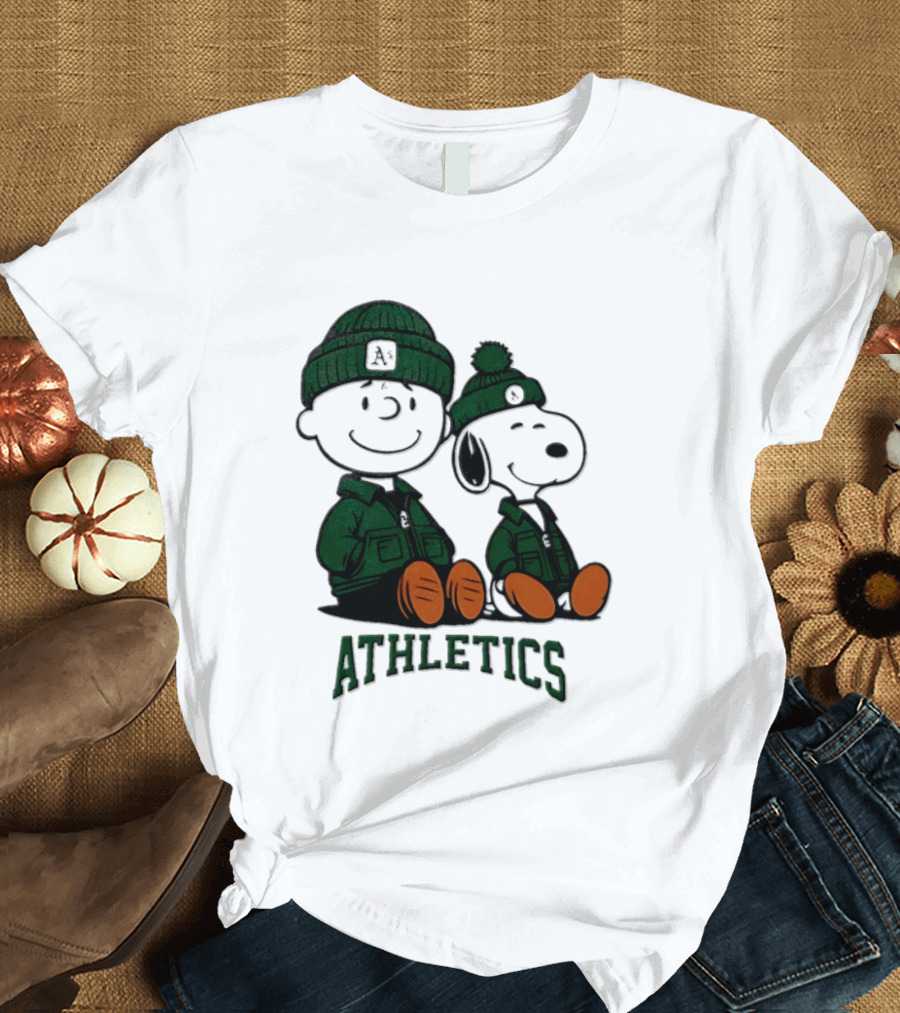 Charlie Brown Snoopy Athletics 2026 MLB Football T-Shirt