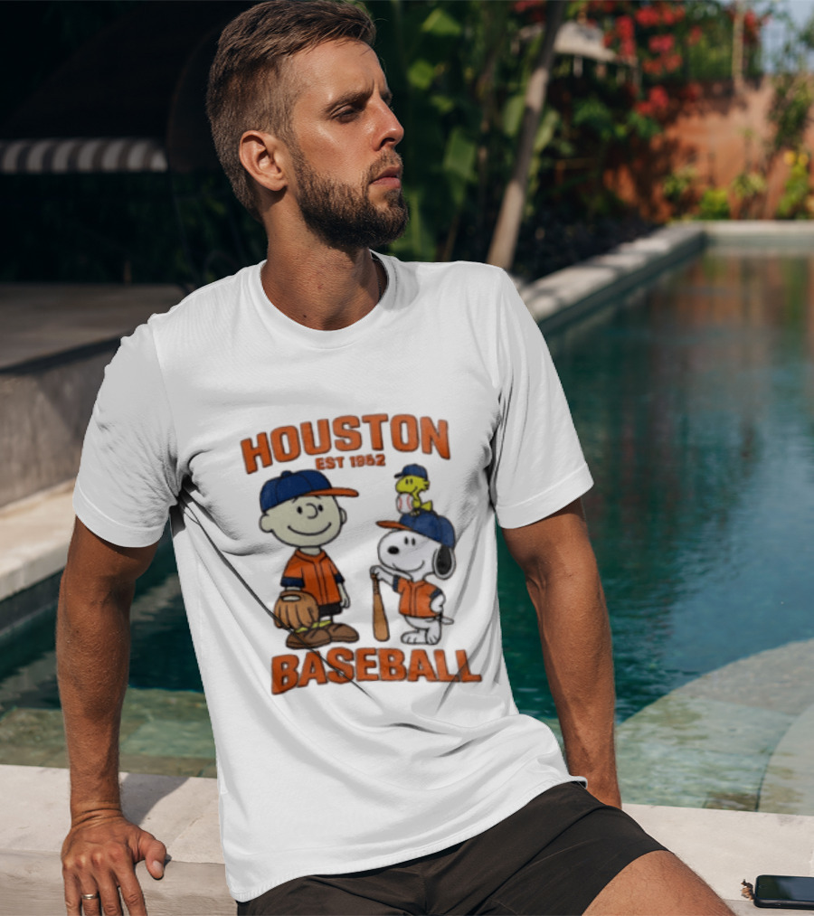 Charlie Brown Snoopy Houston Baseball Est 1962 T-Shirt
