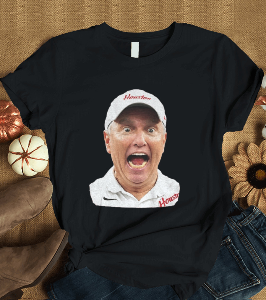 Houston Coach Willie Fritz Screaming UH Cougars T-Shirt