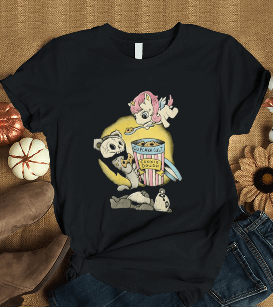 Cupcake Cult Cookie Dough Unicorn Skull Bear T-Shirt