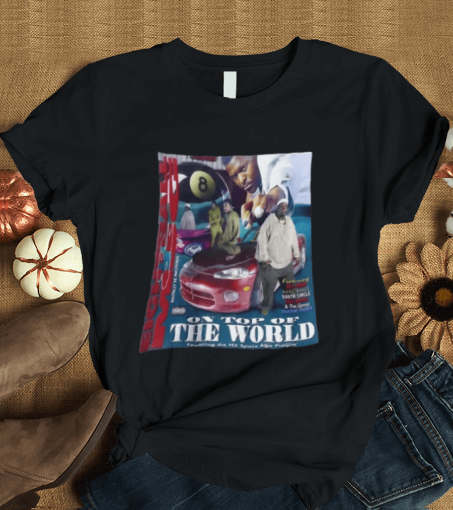8 Ball On Top Of The World Featuring Mac Mall South Circle Space Age Pimpin Album T-Shirt