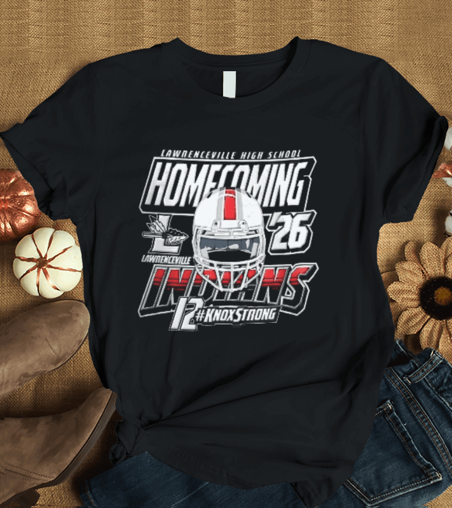Lawrenceville Indians Knox Strong 12 Homecoming 26 Football Helmet T-Shirt