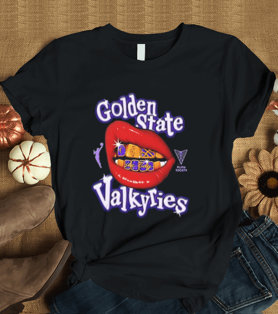 Golden State Valkyries The Bay Playa Society Lip T-Shirt