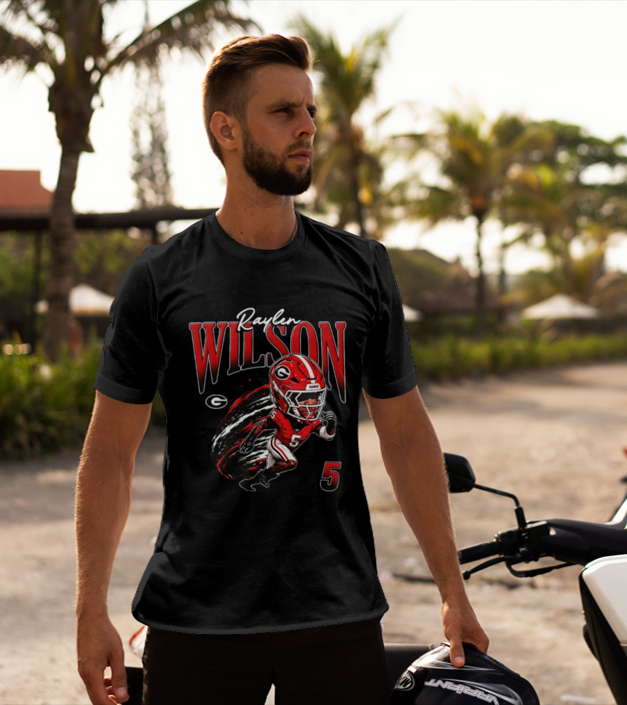 Raylen Wilson Georgia Bulldogs NCAA Football Caricature Fan Gear T-Shirt