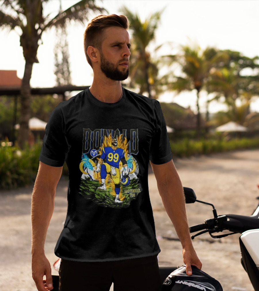 Los Angeles Rams Donald Fiery Aura Number 99 Quarterbacks Fear T-Shirt