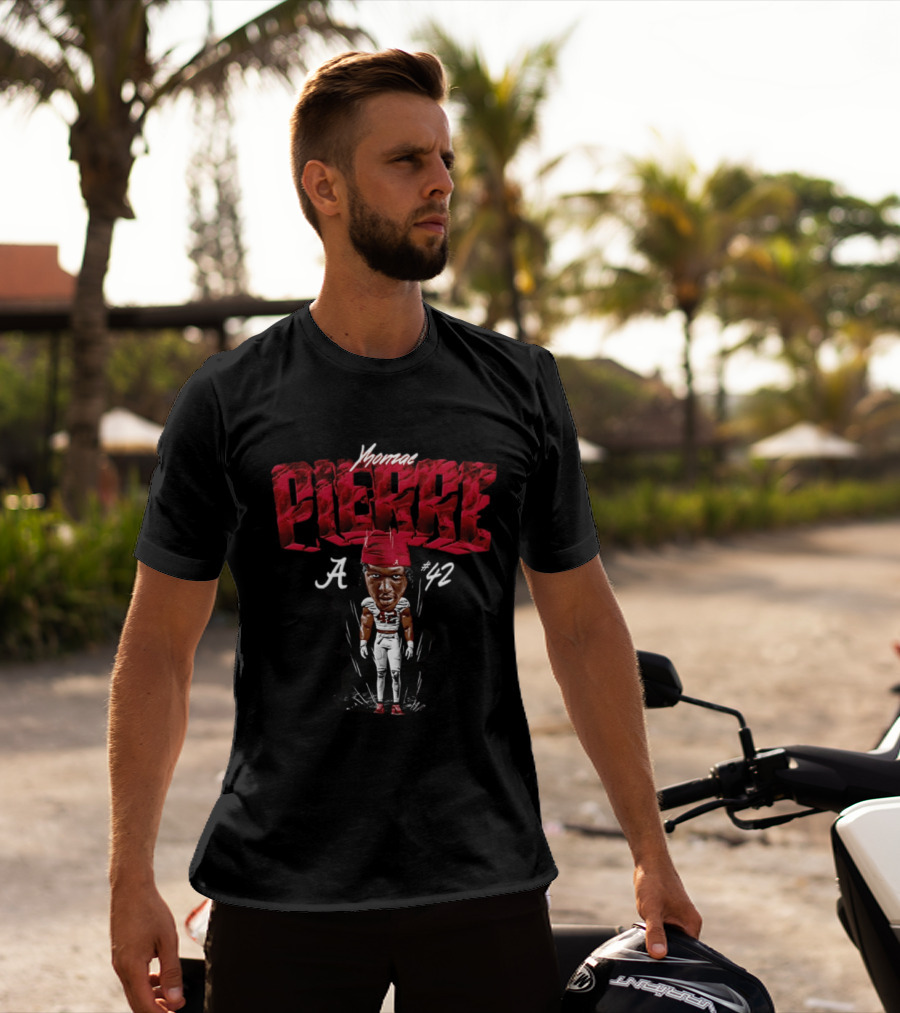 Yhonzae Pierre Alabama Crimson Tide #42 Football Player T-Shirt