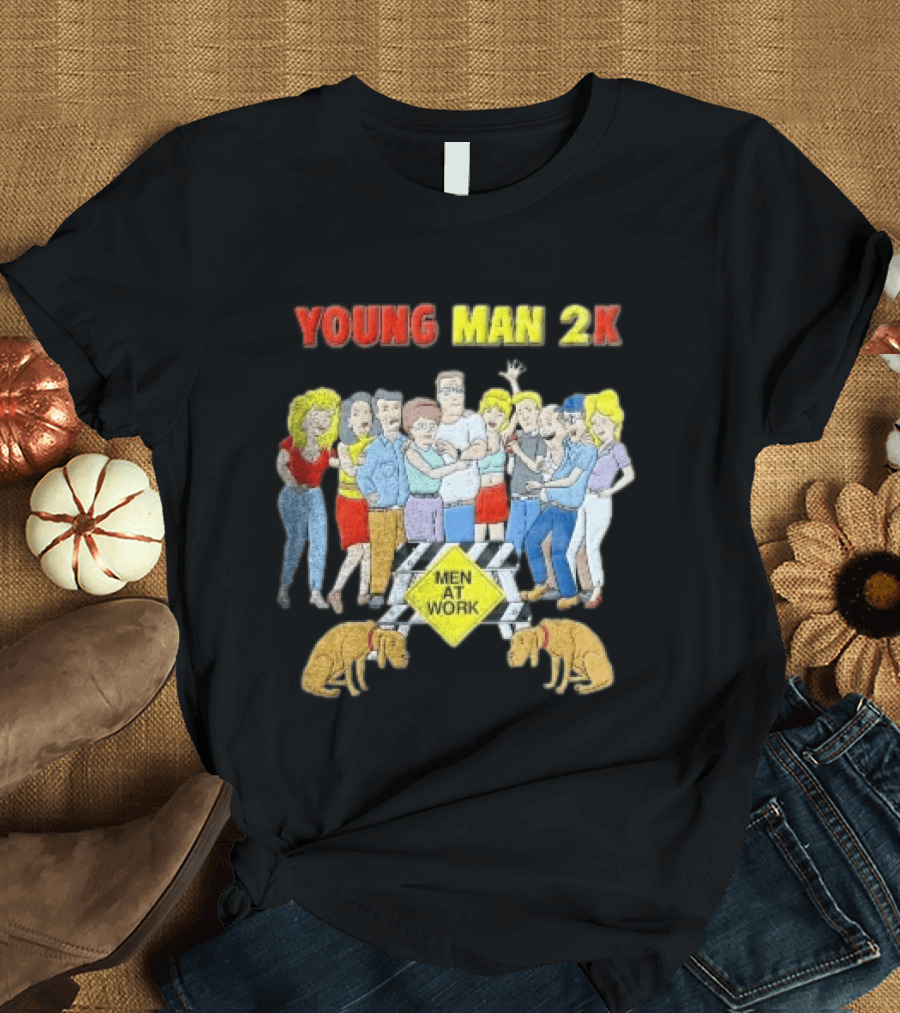 Young Man 2k Men At Work King Of The Hill Characters Crew T-Shirt